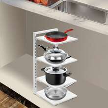 Pot Rack Organizer Pot And Pan Stand Rack Pot Lid Holder - White - View 9