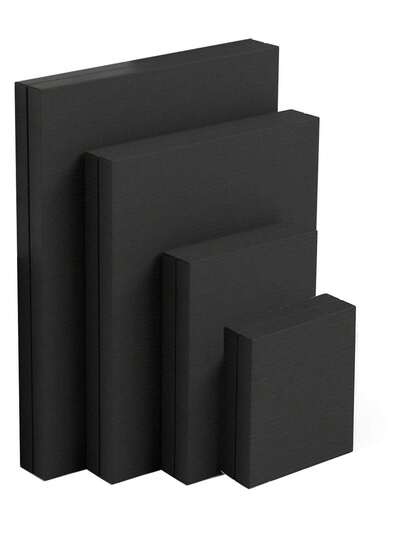 Black Canvas 1pc, Blank Canvas For Acrylic, Oil, And Gouache Painting, Multiple Sizes 15x15, 15x20, 20x20, 20x25, 20x30, 25x30, 30x40 Cm For Artists And Beginners