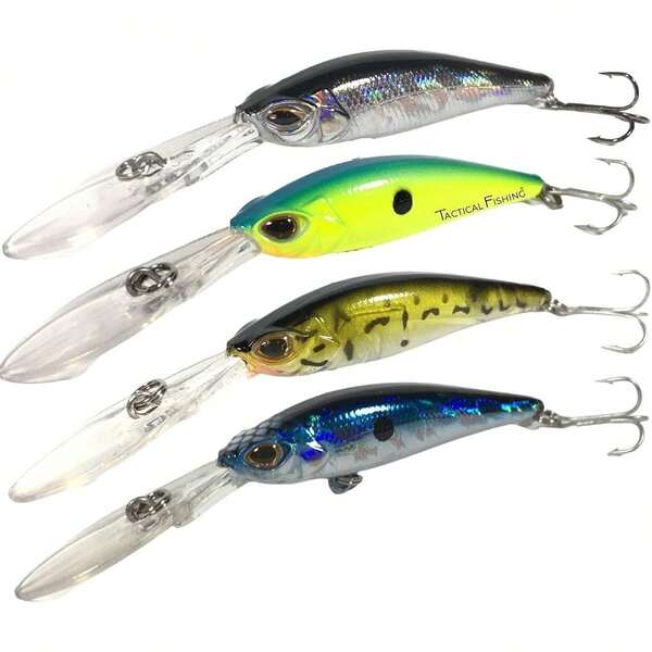 TACTICAL FISHING Kit de 4 curricánes con sonajas internas.Señuelos de Pesca con anzuelos inoxidables.