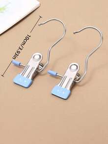 20 Pieces /10 Pieces /1 Pieces Simple Stainless Steel Hook Clip, Multi-Functional Single Hook Clip, Suitable For Pants, Skirts, Dry Windproof Hook Clip, Home Space Saving Organizer, Suitable For Bedroom, Wardrobe, Wardrobe, Home, Dormitory - Multicolor - View 3