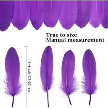 FeelfunFeather 120pcs Navy Blue Goose Feathers 6-8 Inch 15-20cm Decorative Natural Goose Nagoire Bulk Crafts Cosplay Wedding Party Halloween Home Decoration - Màu tím - Xem 4