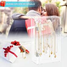 Soporte para Collar de Acrílico - Organizador de Collar Acrílico, Collares Transparente con 24 Ganchos, 360 Grados para Arete, Pulseras Colgantes, Aretes, Regalo para Mujeres - 1 - Ver 5