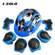 I-ZOLO 7 件套儿童防护装备套装，带发光头盔，适用于滑板、滑板车、轮滑、骑自行车、悬浮滑板和各种户外运动