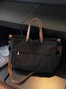 Casual Style Plain With Adjustable Strap Large Capacity Shoulder Tote Bag,Cross Body Bag Everyday Bag, Etc. Perfect For Daily Use - Suitable For Traveling, Work Or Shopping,University, College Classroom , Commute,School, Etc. For Women, Rookies & White-Collar Workers,Girl, College Students,Young Girl