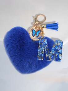 Chaveiro com Letra de A a Z, Chaveiro de Resina com Coração Azul e Bola de Pelúcia Azul, Design de Coração, Pingente de Corrente, Decoração Pendente para Mochila, Decoração Pendente para Carro, Presente para Mulheres e Meninas, Presente do Dia dos Namorados, Pingente de Bolsa, Natal, Presente de Festa de Halloween, Leve e Durável - Ideal para Mulheres e Meninas, Transporte, Estudo, Férias, Piquenique, Camping, Atividades na Praia - Presente Perfeito para Dia das Mães, Amizade, Aniversário - Multicolorido - Visão 14