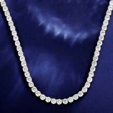 MDFUN Corrente de Tênis com Zircônia Cúbica Simulada Cortada Redonda de 5,0 mm, Banhada a Ouro Branco/Amarelo 18K, Unissex