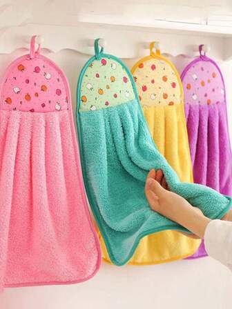 4pcs/3pcs/8pcs Coral Fleece Hand Towels, Super Absorbent, Bathroom Hand Drying Cloths, Random Colors