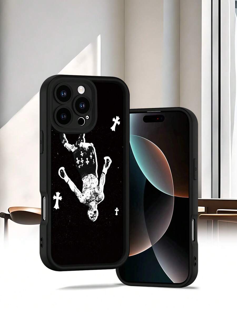 Selected SimplicityGothic Phone Case with Crosses-High end | Elegant | Yellow resistant and wear-resistant | Scratch resistant and drop resistant | Wholesale of phone cases - UV printing for iPh - Negro - Ver 1