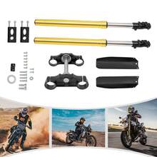 29" Length Bicycle Triple Tree Clamp Front Forks Shock 45/48 Mm,Aluminum Alloy - Gold and Black - View 7