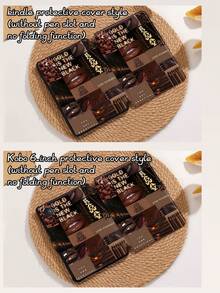 Coffee Black Patchwork Pattern Tablet Protective Case, Compatible With IPad 9.7/10.2/10.5/10.9/12.9/Pro 11 (10th Gen), Galaxy Tab S6 Lite 10.4 Inch, Kindle Paperwhite (12th Gen, 2024), Kindle (11th Gen, 2022), Kobo Clara Color, Soft Shock-Proof, Smart Stand/Auto Wake/Sleep Function