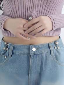 2 对花扣裤腰收紧器可拆卸腰扣别针腰带配件裤夹无需缝纫腰带收紧器