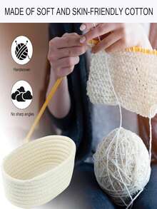 Small Storage Cotton Rope Woven Basket Gift Closet Storage Basket Gift Basket For Easter Decoration Storage Box Suitable For Living Room And Bedroom