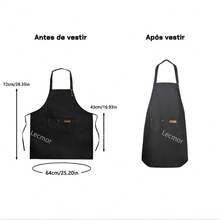 Waterproof Apron With Large Pocket And Adjustable Shoulder Straps Unisex For Coffee And Kitchen - Brown - View 7