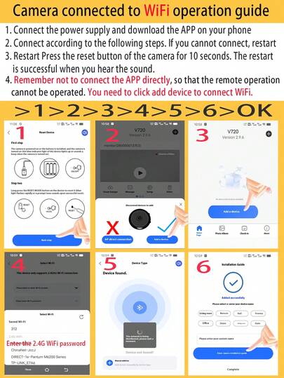 1pc/ 1080P Wireless WiFi Security Camera, Home Surveillance 2.4G Remote Monitoring Via Mobile Phone, Indoor Peephole Monitor view 4