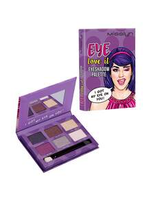 MISSLYN 1入 EYE Love It 6色眼影盤，附鏡子與刷具，高顯色、易暈染、質地滑順，長效眼妝盤，霧面、珠光與亮片妝效，適合萬聖節、派對、Y2K風格與送禮 - #2 - 查看 7