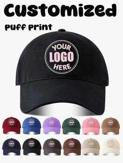 1 Piece Of Customized Hat With Your Own Design, Adjustable Hat With Text, Photo, Image, Logo, Hip-Hop Hat, Baseball Cap, Fashionable, Colorful, Cute, Cute, Simple, Kawaii, Stylish, Autumn Fashion, Unisex, Casual Custom, Personalized, Unique, Customized Ideal Gift