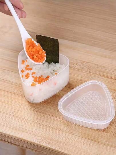 [1/2 pezzi] Stampo per sushi triangolare - Stampo creativo per polpette di riso, contenitore da picnic portatile per sushi bento, accessorio da cucina