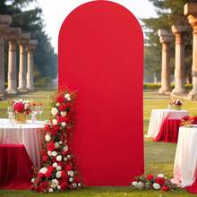 5ft, 6ft, 6.6ft, 7.2ft Red Arch Backdrop, 2 Sides Spandex Stretch Fabric Arch Backdrop Suitable For Wedding Arch, Birthday Party, Wedding Arch Decor (Arch Frame Not Included, Fabric Background Only) - Red - View 7