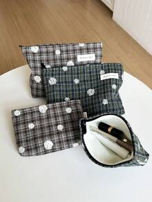 MEYOU FAIRY AGG 女款刺繡化妝包，內袋式便攜旅行盥洗包，手提包，多功能保養品收納袋，女性衛生棉收納袋，送給媽媽、女友的禮物，學生筆袋 - 彩色 - 查看 3