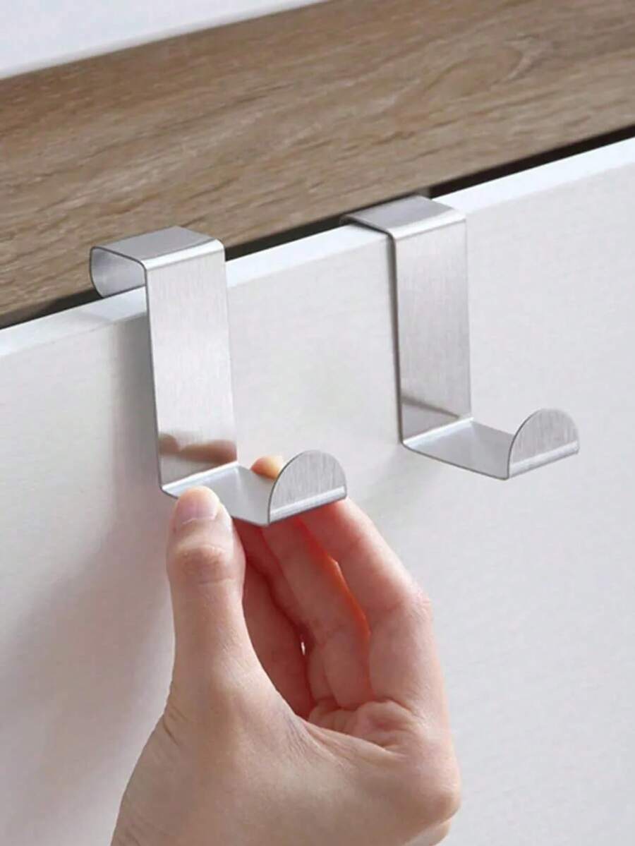 3pcs Z-Shaped Metal Hanging Hooks, Sturdy Bathroom Towel Hooks, Wardrobe Door Hooks For Hanging Clothes And Coats