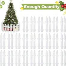 20 Stücke weiße Weihnachtsbaum Zaun Deko - abnehmbare Zaunelemente, ohne Montage, leichte und robuste Kunststoff Zaunpfosten, geeignet für Innen-/Außenbereich, Feiertage, Garten, Party Dekoration - kompatibel mit Standard Baumformen - Weihnachten, Halloween, Thanksgiving Herbst Deko - einfache Lagerung, Gartendekoration, Zaundesign, Feiertags-Setup, einfache Montage