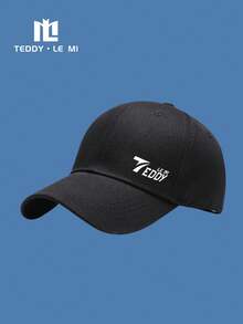 TEDDY LE MI 1pc Unisex Baseball Cap With TEDDYLEMI Letter Patch, Adjustable Strap, Outdoor Sports Style, Suitable For Home, Hiking, Fishing, Strolling