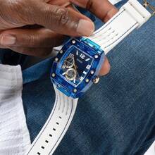 Guess 1PC Men's Quartz Watch, Multi-Color Dial, Technology Small Square Watch, Hollow Design, Showing Man, Versatile And Fashionable, Suitable For Daily Wear, As A Gift, Commemorative Day.GW0499G3