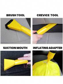 Aspiradora portátil, aspiradora de mano para coche, aspiradora para coche, aspiradora en seco y húmedo, aspiradora doméstica multifuncional, aspiradora multifuncional para coche, aspiradora de bote en seco y húmedo, aspiradora de alta potencia de 12 V, aspiradora, aspiradora con función de compresor, colchón inflable y flotador de piscina, húmedo y seco, suministros para coche, herramientas de limpieza, diseño compacto y portátil, adecuado para limpiar vehículos, camiones, alfombras, pisos, etc. (amarillo) - Amarillo - Ver 5