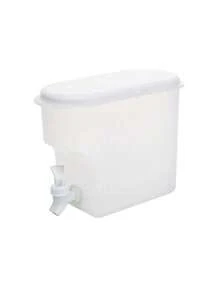 1pc Large Capacity Refrigerator Beverage Dispenser With Faucet, Rechargeable-Free PP Drink Pitcher, Suitable For Lemonade, Juice, Tea, Suitable For Home, Large Capacity, Non-Slip, Thick, Modern White Cold Water Container For Home Kitchen