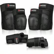 Adult/Kids Knee Pads Elbow Pads Wrist Guards 6 In 1 Protective Gear Set For Inline Roller Skating Skateboarding Scooter BMX Etc. - Black - View 2