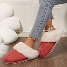 Women's Winter House Shoes Fluffy Fuzzy Cozy Fashion Slippers Fall Indoor Bedroom - 紅色 - 查看 7