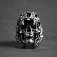 Accessories European And American Skull Vintage Devil Skull Punk Style Ghost Skull Men's Ring - 9 - Xem 1