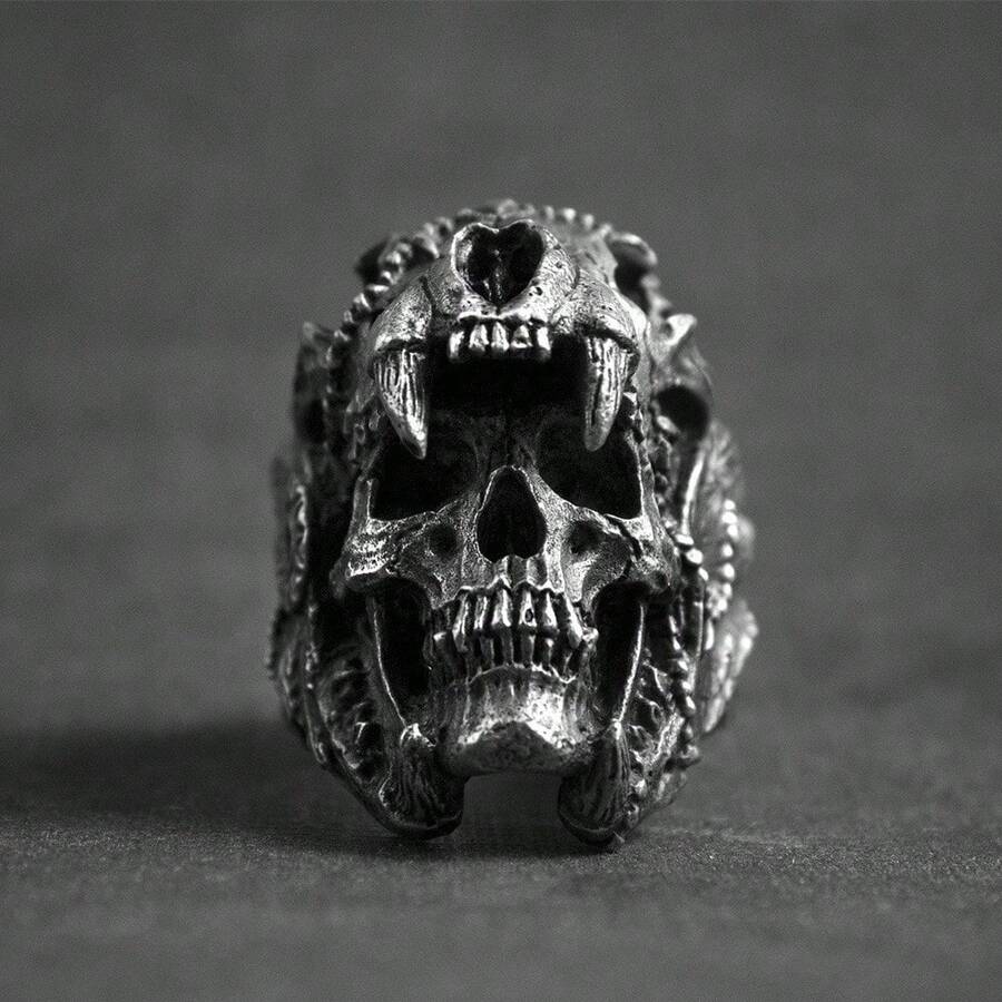 Accessories European And American Skull Vintage Devil Skull Punk Style Ghost Skull Men's Ring - 9 - Xem 1