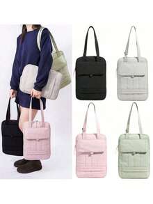 Versatile Laptop Bag One-Shoulder Handheld Bag 13.3 14 15 Inch For Macbook Air 13 Pro Business Commute Canvas Simple Tote Bag Laptop Case Laptop Sleeve Laptop Cover For Travel Waterproof Portable For Men Laptop Bags - Multicolor - View 2