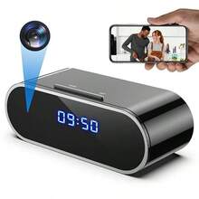 1080P HD WiFi Camera Indoor Home Security Camera Clock, 2.4GHz Wireless Remote Live View, Night Vision, Motion Detection, Loop Recording, Wireless Surveillance Camera For Home, Office, And Warehouse, With 32GB SD Card - Black - View 9