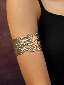 1 Piece Of European And American Design Opening Armchain Fashionable Arm Ring Liquid Wind Element Ring Water Droplet Metal Arm Bracelet Suitable For Women To Wear On Daily Outings And Vacations