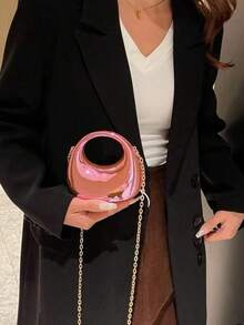 2025 Acrylic Evening Clutch Purse For Women, Metallic Purse Evening Handbags Moon Hobo Bag, Evening Purse For Wedding Party Prom - 粉色 - 查看 6