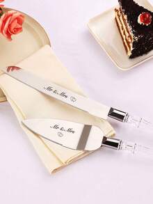 Personalized Laser Engraved Cake Knife And Server Set – Personalized Wedding & Celebration Cake Cutter, Laser Engraved Cake Knife, Custom Cake Server Set, Wedding Cake Cutter, Personalized Wedding Gift, Engraved Cake Tools, Stainless Steel Server, Custom Anniversary Knife, Celebration Cake Set, Custom Name Cake Knife - Multicolor - View 5