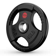 GIKPAL Rubber Grip Weight Plate, Barbell Weight Plate For Home Gym, 2-Inch Hole & Solid Cast Iron Core, Strength Training Plate For Weightlifting - Black - View 12