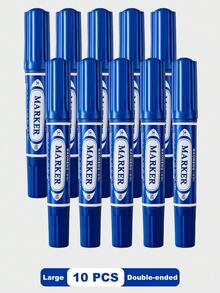 10 PIEZAS de rotuladores profesionales de doble punta de secado rápido a base de aceite, punta fina y biselada, de doble extremo, a base de aceite, resistentes al agua, resistentes a la decoloración, de bajo olor, sin traspaso