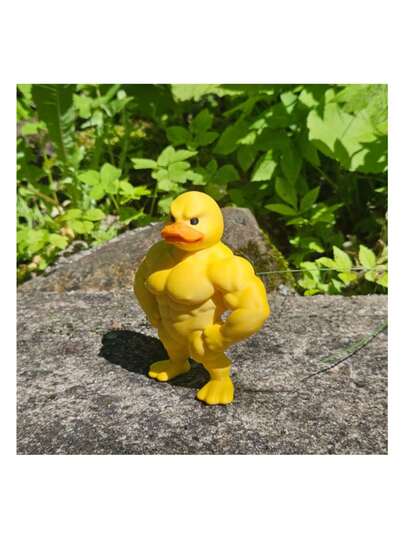 1 件创意搞笑肌肉鸭装饰物，用于书桌、书架、咖啡厅、入口通道、小空间装饰的装饰鸭子雕像，古怪的哑铃鸭子办公桌配件，有趣的圣诞节/万圣节礼物，办公桌减压