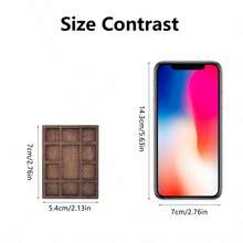 1 pieza Caja de almacenamiento en miniatura, Estantería de joyas de madera en micro escala, Caja de exhibición de almacenamiento de especímenes minerales, Exhibición de almacenamiento en micro escena, Caja de almacenamiento de madera en micro escala