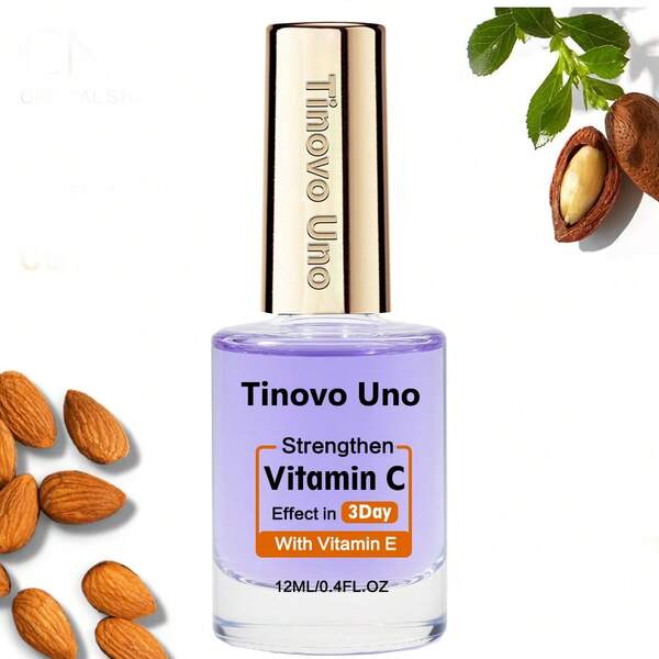 Tinovo Uno Fortalecedor de uñas con queratina y vitamina C - Aceite nutritivo con vitamina E para uñas y cutículas secas y quebradizas, sin fragancia