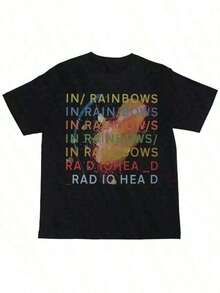 Funny Tshirts  Radioheads Rock Band Digital Print American Street Hop Retro Black Short Sleeved-Shirtstyle Tee-Shirt Trendssy Men Tops-Versatile Basic-Shirts,Basic Crew Neck-Shirts,Summer - Style YSVM - 黑色 - 查看 1