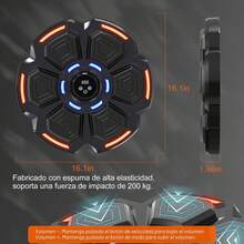 Máquina de Boxeo Musical Bluetooth de Meyoga - Montada en Pared, con 2 Guantes de Boxeo, 9 Velocidades y Modo Contador para Adultos y Niños - Material de Plástico Negro - negri - Ver 4