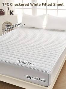 1pc Fitted Sheet, Bedding, Bed Sheet, Waterproof  Fitted Sheet, Skin-Friendly Mattress Cover, Soft And Comfortable Bedding For Bedroom, Room Decor, Halloween Decor, Christmas Decoration, 11.8 Inch Deep Pocket Cooling Breathable Quilted Fitted Sheet For All Seasons, For Single, Twin, Full, Queen And King Size, Solid Color Mattress Protective Cover, Dustproof, Comfortable And Machine Washable - 彩色 - 查看 30
