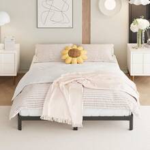 Yicensen - Marco de cama individual de 4 pulgadas de perfil bajo, no necesita somier, marco de cama de plataforma de metal resistente con patas de esquina redondeadas, fácil montaje, sin ruido, negro - 9 pulgadas - Ver 8