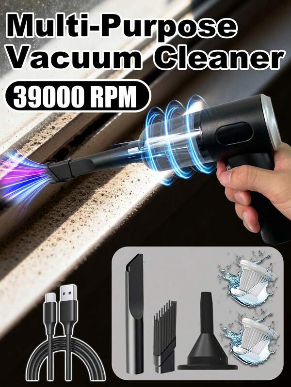 2 IN 1 Kabelloser tragbarer Staubsauger, Auto-Staubsauger, Kabelloser Staubsauger, Tragbarer Mini Kabelloser Reiniger, Staubsauger für Zuhause, Kabelloser Handstaubsauger, Kfz-Zubehör, Typ-C-Aufladung, Handstaubsauger für Zuhause, Auto, Bürotisch, Kabelloser Staubsauger - Starke Saugkraft, Luftabsaugung, Blasfunktion, langanhaltend Lithium-Akku, Schaumstofffilter