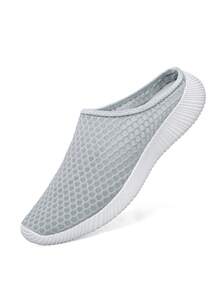 大码休闲一脚蹬老人/妈妈透气网眼鞋