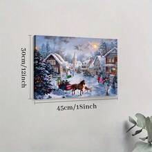 1pc Solid Wood Frame Christmas Snow Scene, Cozy Home, Classic Romantic Style Theme Canvas Posters & Prints, Large Canvas Wall Art, 2D Flat, Easy Hang Tabletop Or Wall Display, For Halloween, Christmas Gifts, Bedroom, Living Room, Decoration Ready To Hang - Nhiều màu - Xem 6